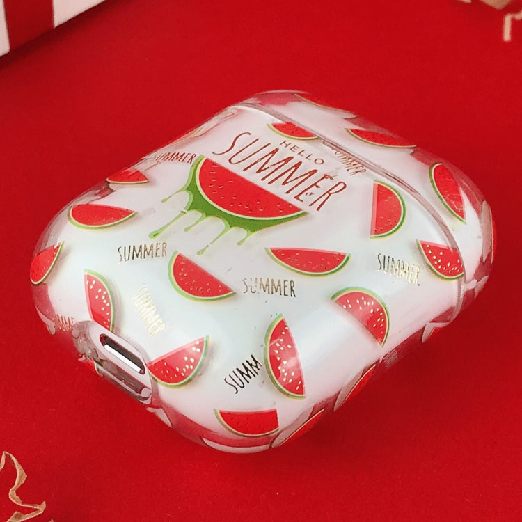 PC Water Decal Gilding Earphone Protective Case for Airpods 1 / 2, Pattern: Strawberry