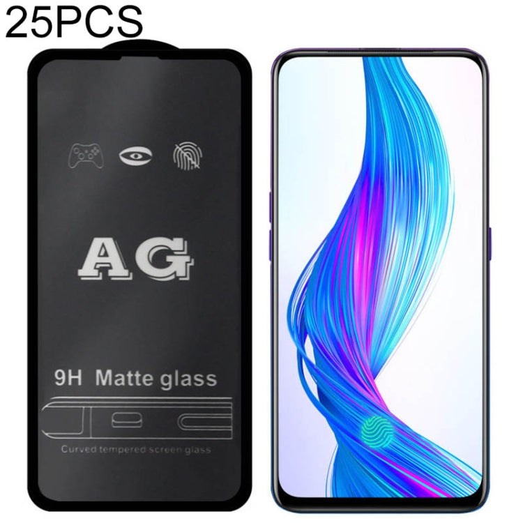 25 PCS AG Matte Frosted Full Cover Tempered Glass For OPPO F7