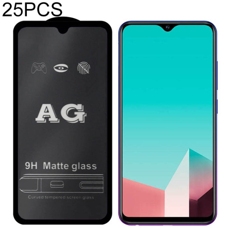 25 PCS AG Matte Frosted Full Cover Tempered Glass For Vivo S1