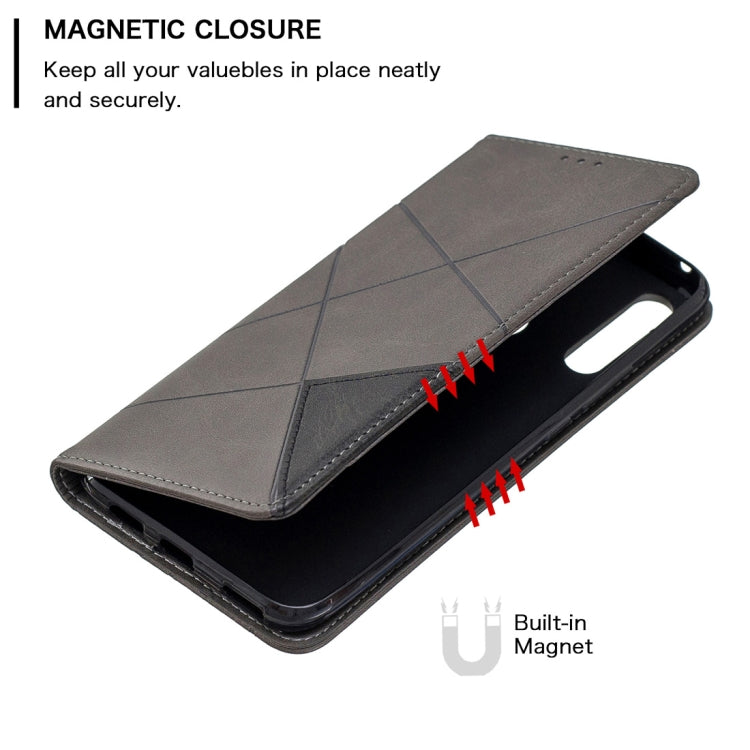 Rhombus Texture Horizontal Flip Magnetic Leather Case with Holder & Card Slots For Huawei P Smart Z / Y9 Prime (2019)