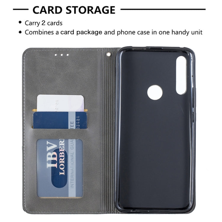 Rhombus Texture Horizontal Flip Magnetic Leather Case with Holder & Card Slots For Huawei P Smart Z / Y9 Prime (2019)