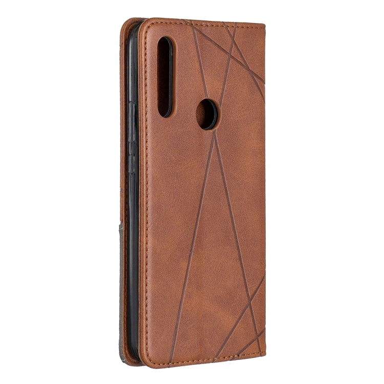 Rhombus Texture Horizontal Flip Magnetic Leather Case with Holder & Card Slots For Huawei P Smart Z / Y9 Prime (2019)