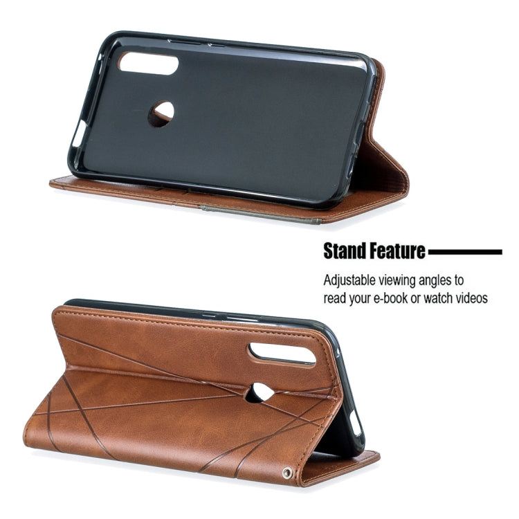 Rhombus Texture Horizontal Flip Magnetic Leather Case with Holder & Card Slots For Huawei P Smart Z / Y9 Prime (2019)