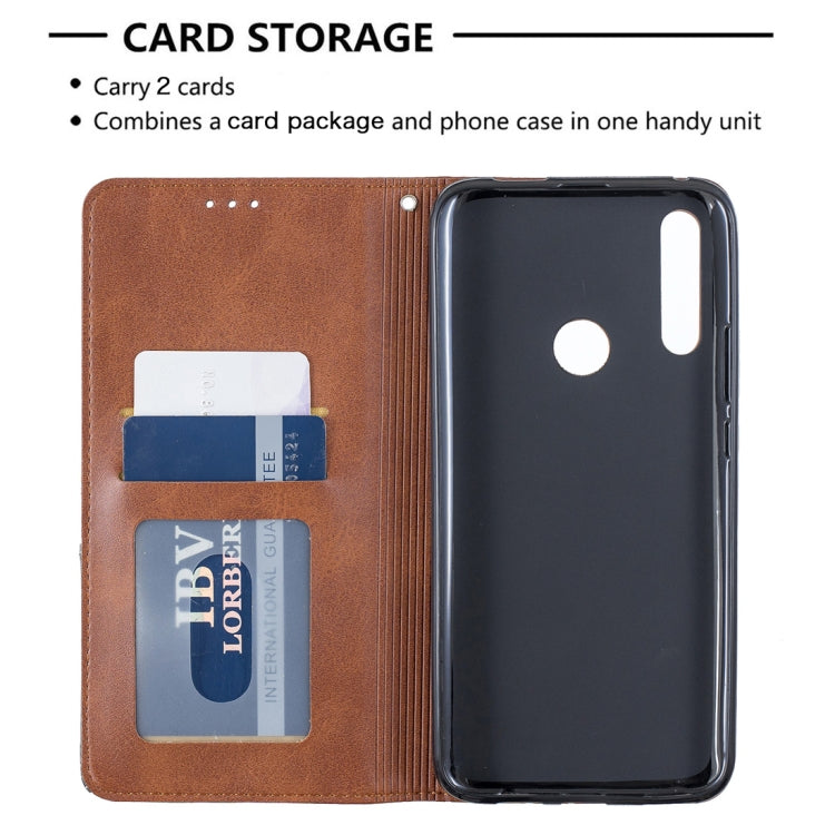 Rhombus Texture Horizontal Flip Magnetic Leather Case with Holder & Card Slots For Huawei P Smart Z / Y9 Prime (2019)