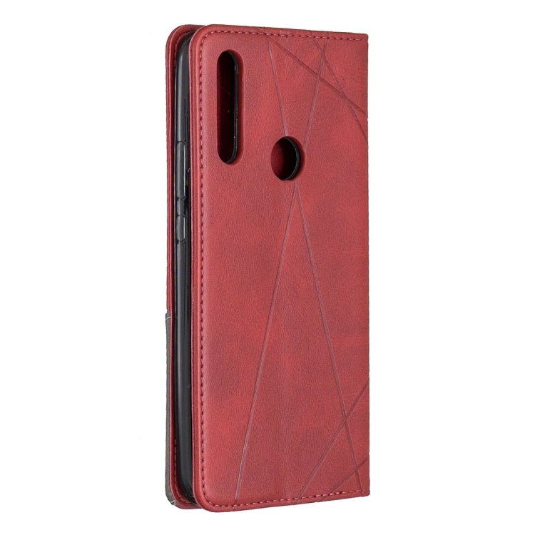 Rhombus Texture Horizontal Flip Magnetic Leather Case with Holder & Card Slots For Huawei P Smart Z / Y9 Prime (2019)