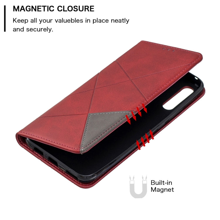 Rhombus Texture Horizontal Flip Magnetic Leather Case with Holder & Card Slots For Huawei P Smart Z / Y9 Prime (2019)