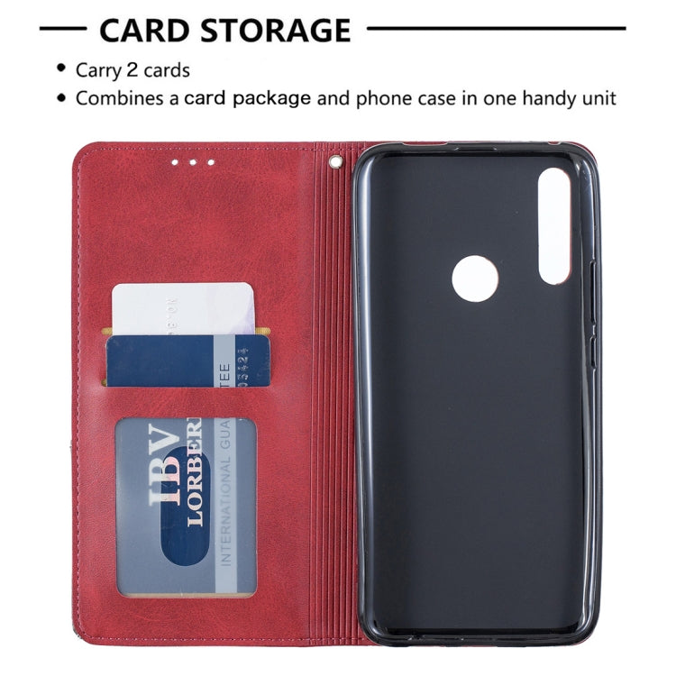 Rhombus Texture Horizontal Flip Magnetic Leather Case with Holder & Card Slots For Huawei P Smart Z / Y9 Prime (2019)