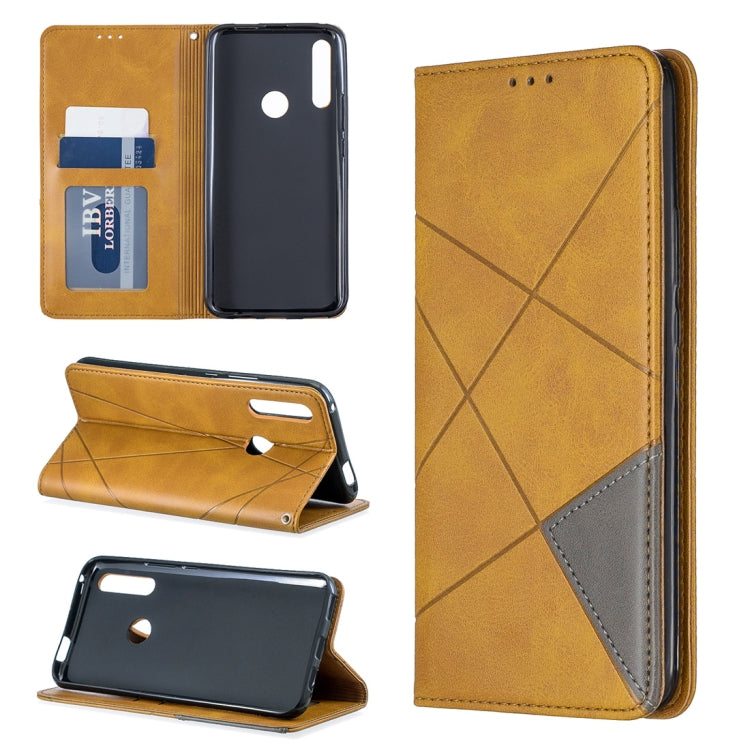 Rhombus Texture Horizontal Flip Magnetic Leather Case with Holder & Card Slots For Huawei P Smart Z / Y9 Prime (2019)