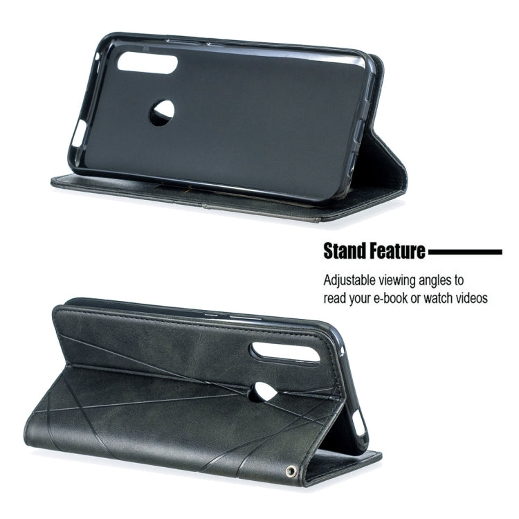 Rhombus Texture Horizontal Flip Magnetic Leather Case with Holder & Card Slots For Huawei P Smart Z / Y9 Prime (2019)