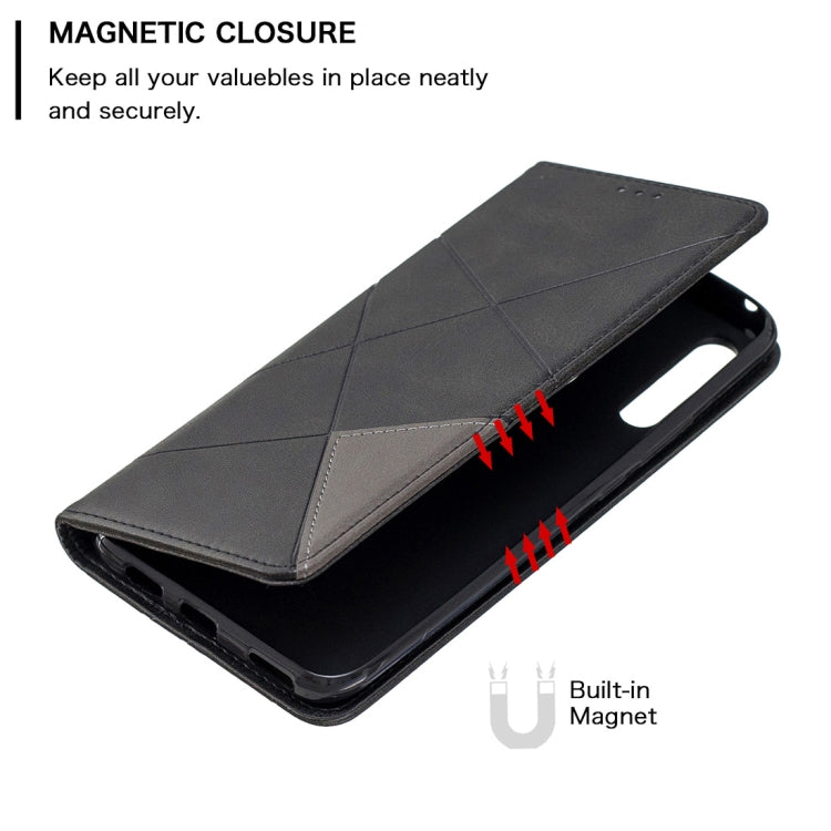 Rhombus Texture Horizontal Flip Magnetic Leather Case with Holder & Card Slots For Huawei P Smart Z / Y9 Prime (2019)
