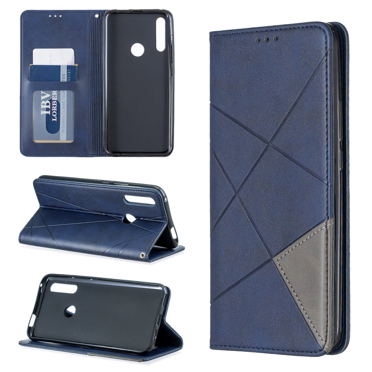 Rhombus Texture Horizontal Flip Magnetic Leather Case with Holder & Card Slots For Huawei P Smart Z / Y9 Prime (2019)