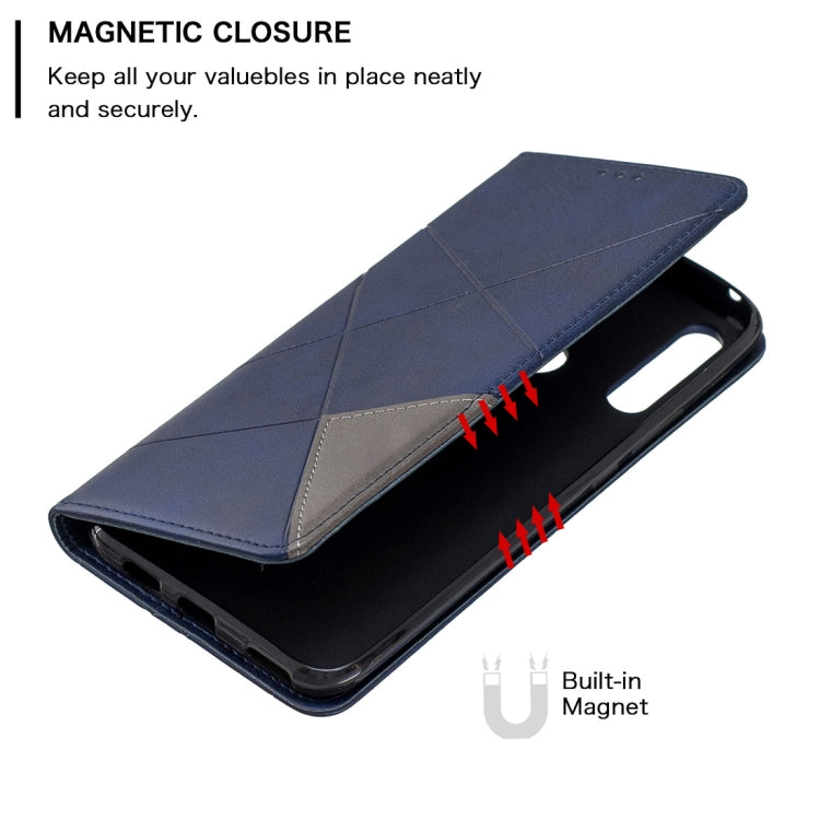 Rhombus Texture Horizontal Flip Magnetic Leather Case with Holder & Card Slots For Huawei P Smart Z / Y9 Prime (2019)