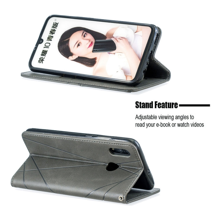 Rhombus Texture Horizontal Flip Magnetic Leather Case with Holder & Card Slots For Huawei P Smart 2019 / Honor 10 Lite