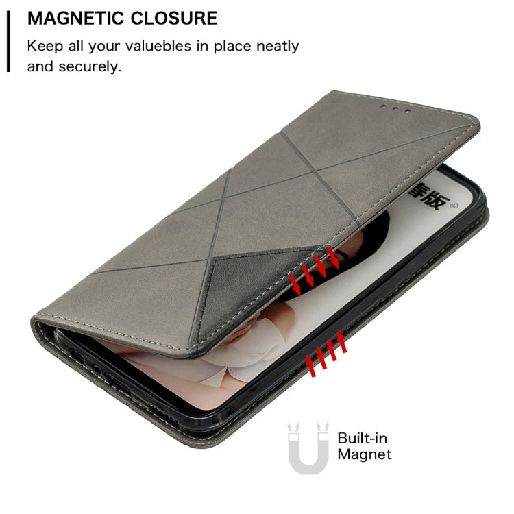 Rhombus Texture Horizontal Flip Magnetic Leather Case with Holder & Card Slots For Huawei P Smart 2019 / Honor 10 Lite