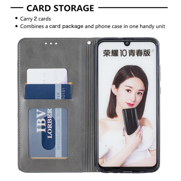 Rhombus Texture Horizontal Flip Magnetic Leather Case with Holder & Card Slots For Huawei P Smart 2019 / Honor 10 Lite