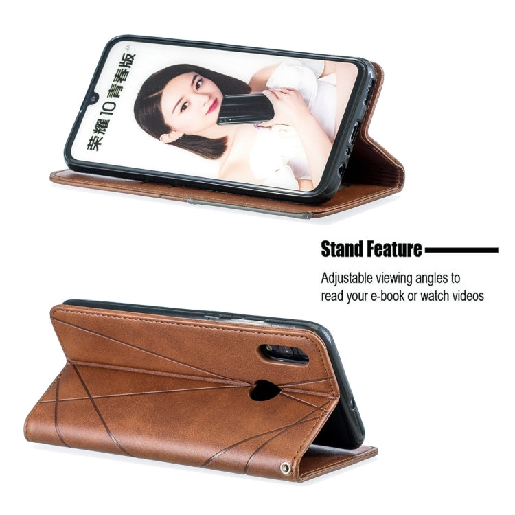 Rhombus Texture Horizontal Flip Magnetic Leather Case with Holder & Card Slots For Huawei P Smart 2019 / Honor 10 Lite
