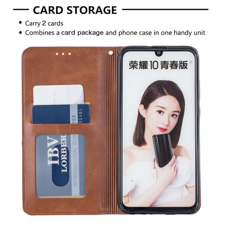 Rhombus Texture Horizontal Flip Magnetic Leather Case with Holder & Card Slots For Huawei P Smart 2019 / Honor 10 Lite