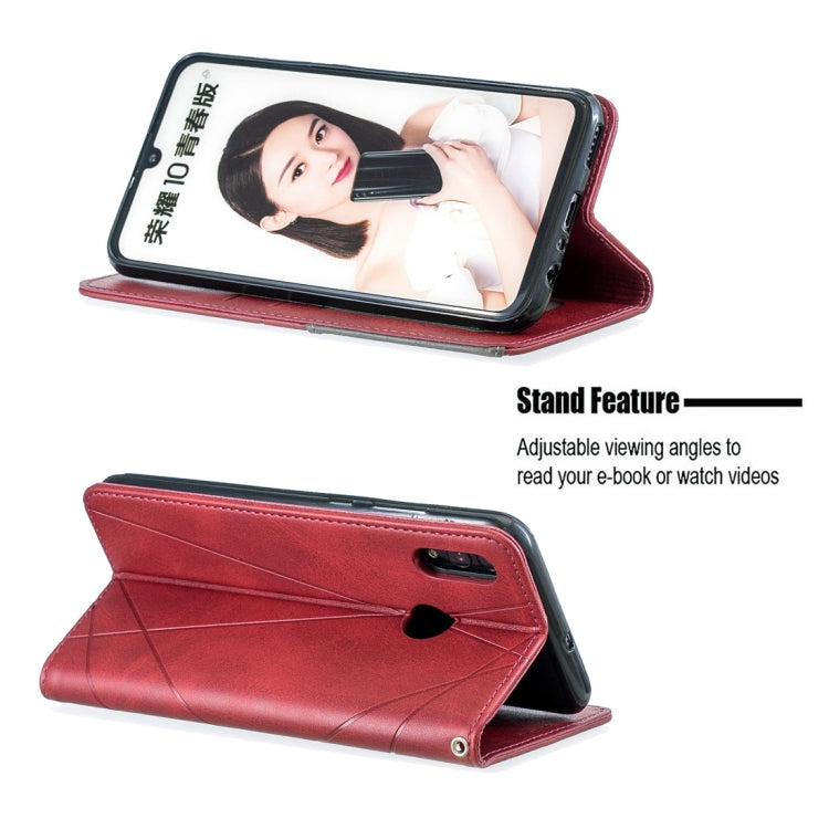 Rhombus Texture Horizontal Flip Magnetic Leather Case with Holder & Card Slots For Huawei P Smart 2019 / Honor 10 Lite
