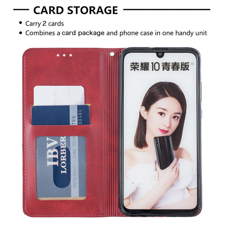 Rhombus Texture Horizontal Flip Magnetic Leather Case with Holder & Card Slots For Huawei P Smart 2019 / Honor 10 Lite