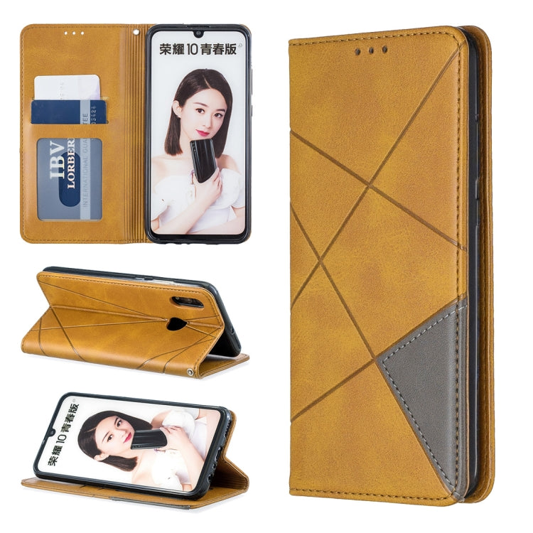 Rhombus Texture Horizontal Flip Magnetic Leather Case with Holder & Card Slots For Huawei P Smart 2019 / Honor 10 Lite