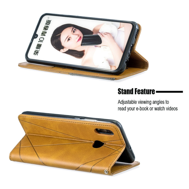 Rhombus Texture Horizontal Flip Magnetic Leather Case with Holder & Card Slots For Huawei P Smart 2019 / Honor 10 Lite