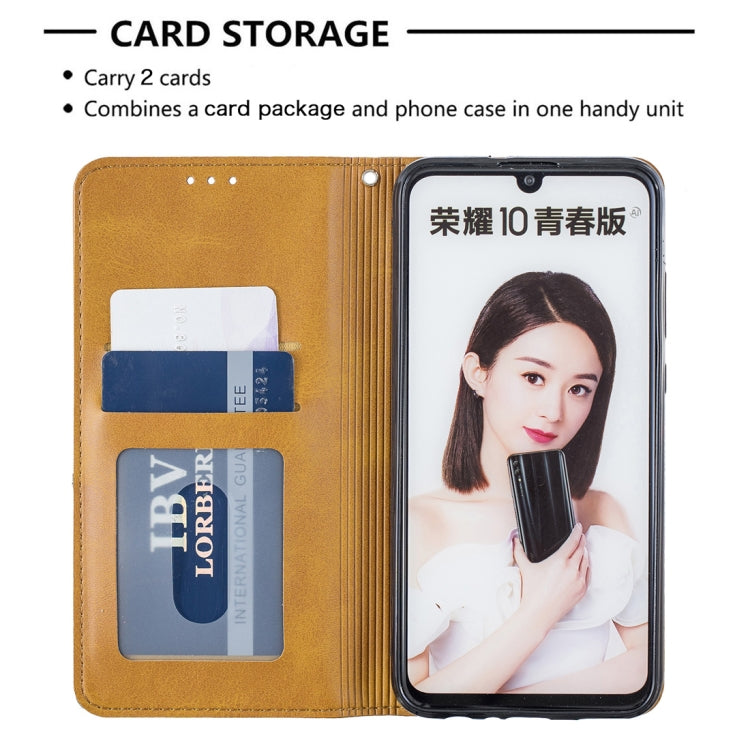 Rhombus Texture Horizontal Flip Magnetic Leather Case with Holder & Card Slots For Huawei P Smart 2019 / Honor 10 Lite