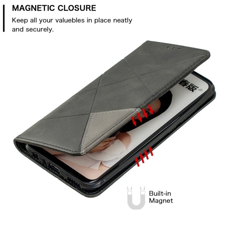 Rhombus Texture Horizontal Flip Magnetic Leather Case with Holder & Card Slots For Huawei P Smart 2019 / Honor 10 Lite