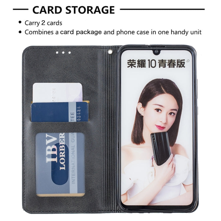 Rhombus Texture Horizontal Flip Magnetic Leather Case with Holder & Card Slots For Huawei P Smart 2019 / Honor 10 Lite