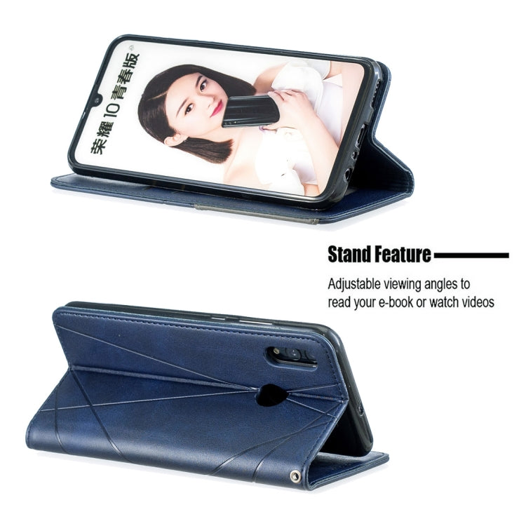 Rhombus Texture Horizontal Flip Magnetic Leather Case with Holder & Card Slots For Huawei P Smart 2019 / Honor 10 Lite
