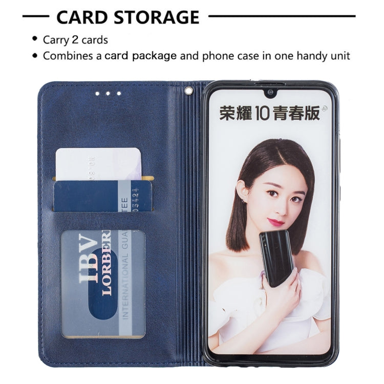 Rhombus Texture Horizontal Flip Magnetic Leather Case with Holder & Card Slots For Huawei P Smart 2019 / Honor 10 Lite