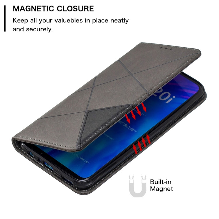 Rhombus Texture Horizontal Flip Magnetic Leather Case with Holder & Card Slots For Huawei P Smart+ 2019 / Honor 10i (Honor 20 lite)