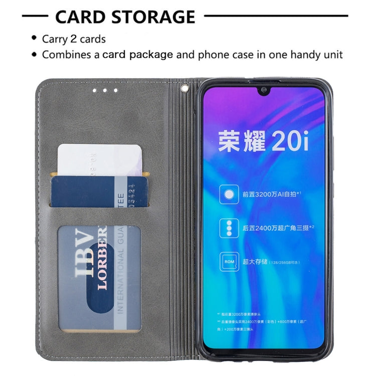 Rhombus Texture Horizontal Flip Magnetic Leather Case with Holder & Card Slots For Huawei P Smart+ 2019 / Honor 10i (Honor 20 lite)