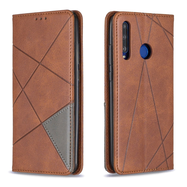 Rhombus Texture Horizontal Flip Magnetic Leather Case with Holder & Card Slots For Huawei P Smart+ 2019 / Honor 10i (Honor 20 lite)