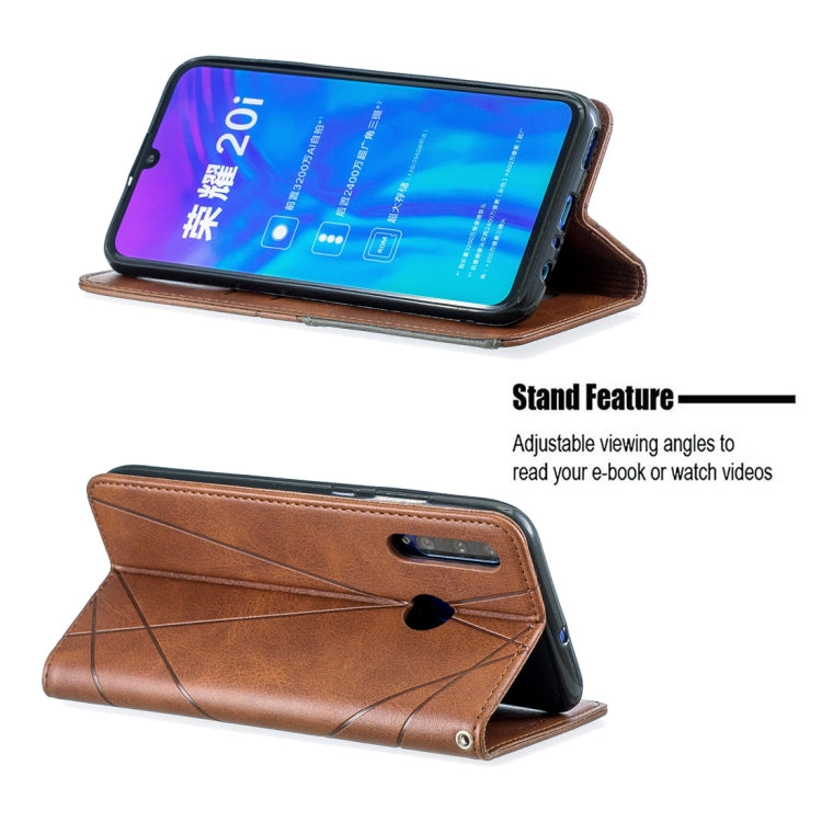 Rhombus Texture Horizontal Flip Magnetic Leather Case with Holder & Card Slots For Huawei P Smart+ 2019 / Honor 10i (Honor 20 lite)