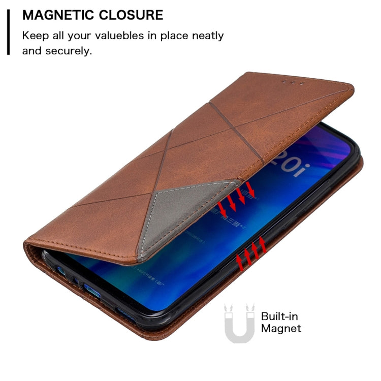 Rhombus Texture Horizontal Flip Magnetic Leather Case with Holder & Card Slots For Huawei P Smart+ 2019 / Honor 10i (Honor 20 lite)