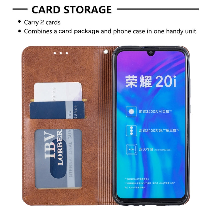 Rhombus Texture Horizontal Flip Magnetic Leather Case with Holder & Card Slots For Huawei P Smart+ 2019 / Honor 10i (Honor 20 lite)