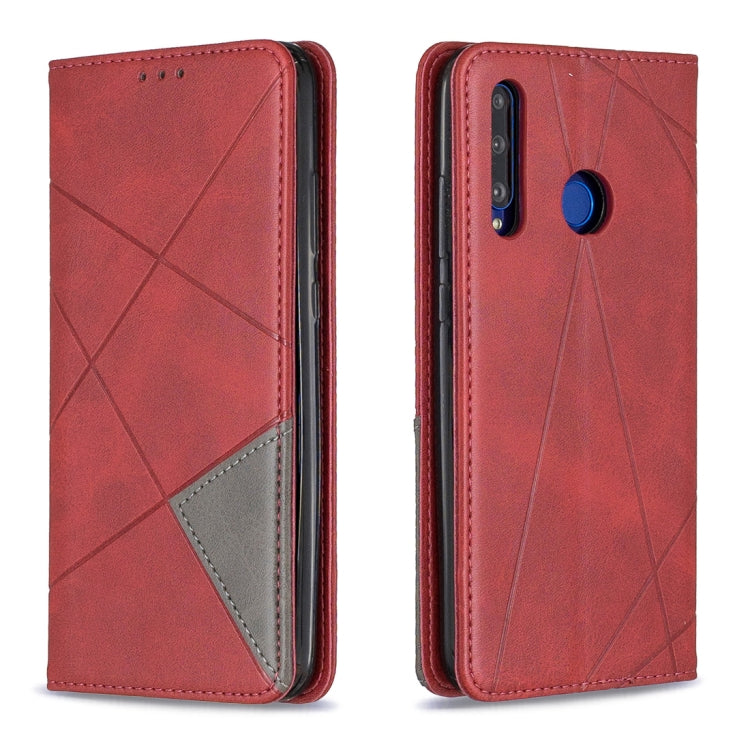 Rhombus Texture Horizontal Flip Magnetic Leather Case with Holder & Card Slots For Huawei P Smart+ 2019 / Honor 10i (Honor 20 lite)