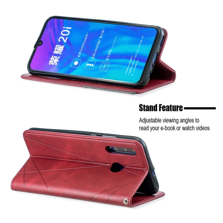 Rhombus Texture Horizontal Flip Magnetic Leather Case with Holder & Card Slots For Huawei P Smart+ 2019 / Honor 10i (Honor 20 lite)