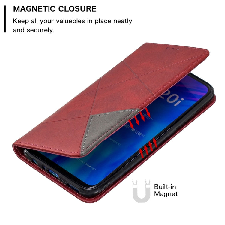 Rhombus Texture Horizontal Flip Magnetic Leather Case with Holder & Card Slots For Huawei P Smart+ 2019 / Honor 10i (Honor 20 lite)