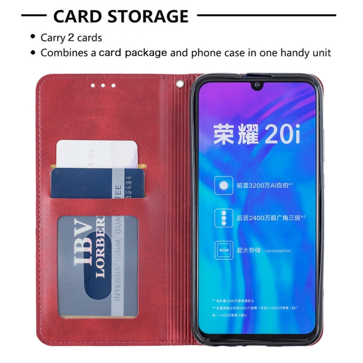 Rhombus Texture Horizontal Flip Magnetic Leather Case with Holder & Card Slots For Huawei P Smart+ 2019 / Honor 10i (Honor 20 lite)