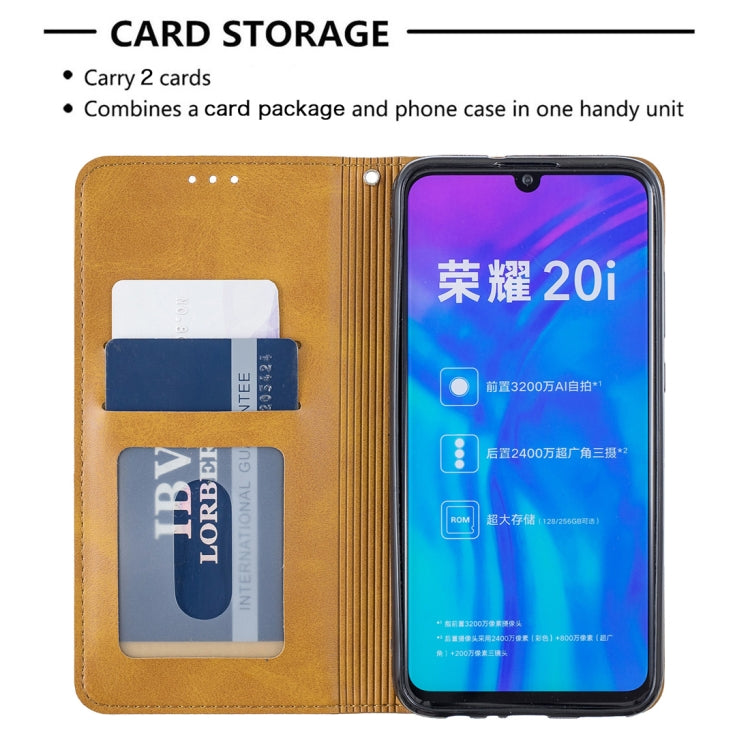 Rhombus Texture Horizontal Flip Magnetic Leather Case with Holder & Card Slots For Huawei P Smart+ 2019 / Honor 10i (Honor 20 lite)
