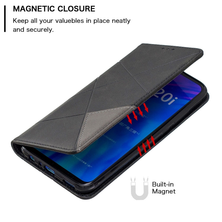 Rhombus Texture Horizontal Flip Magnetic Leather Case with Holder & Card Slots For Huawei P Smart+ 2019 / Honor 10i (Honor 20 lite)