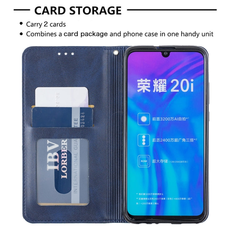 Rhombus Texture Horizontal Flip Magnetic Leather Case with Holder & Card Slots For Huawei P Smart+ 2019 / Honor 10i (Honor 20 lite)