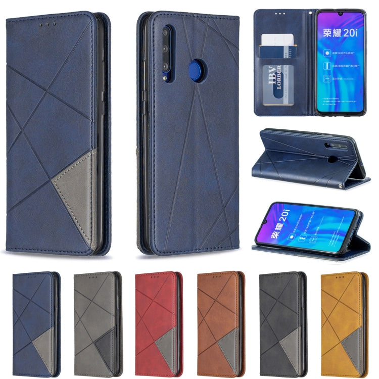 Rhombus Texture Horizontal Flip Magnetic Leather Case with Holder & Card Slots For Huawei P Smart+ 2019 / Honor 10i (Honor 20 lite)