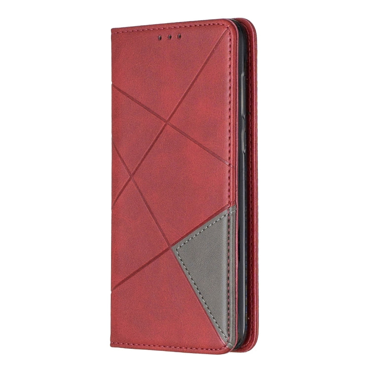 Rhombus Texture Horizontal Flip Magnetic Leather Case with Holder & Card Slots For Huawei P Smart (Enjoy 7S)