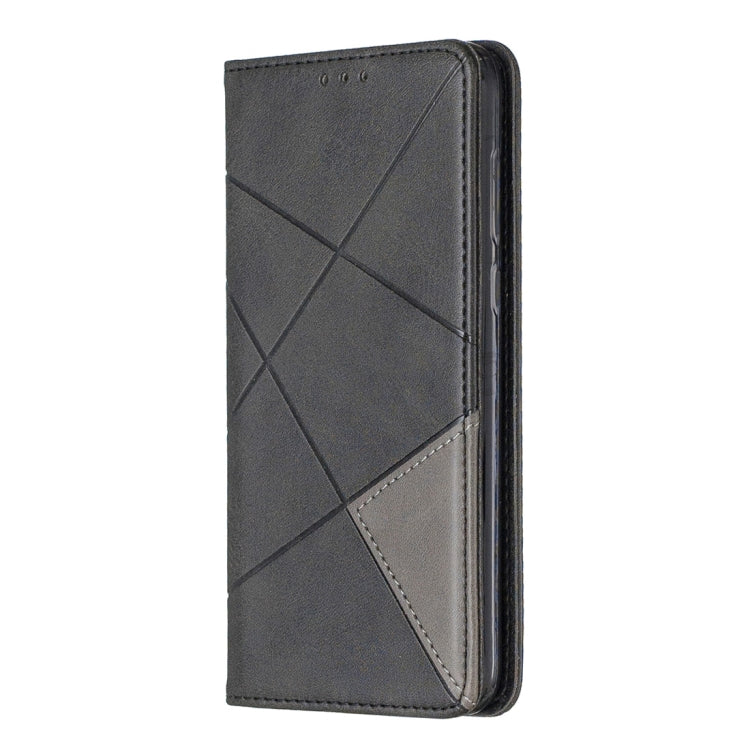 Rhombus Texture Horizontal Flip Magnetic Leather Case with Holder & Card Slots For Huawei P Smart (Enjoy 7S)