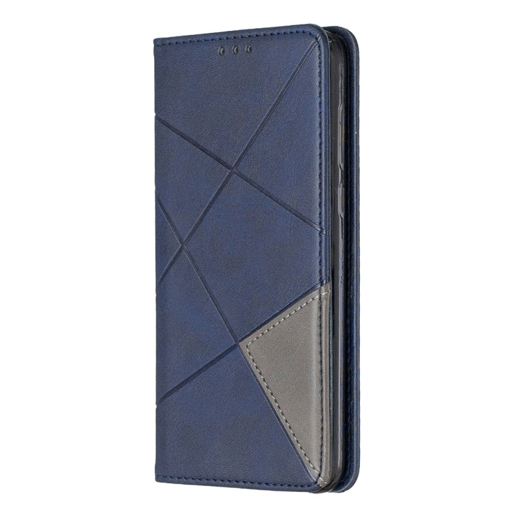 Rhombus Texture Horizontal Flip Magnetic Leather Case with Holder & Card Slots For Huawei P Smart (Enjoy 7S)
