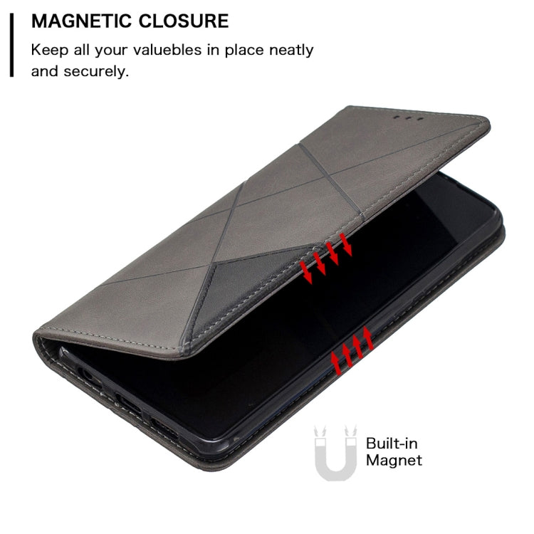 Rhombus Texture Horizontal Flip Magnetic Leather Case with Holder & Card Slots For Huawei P30
