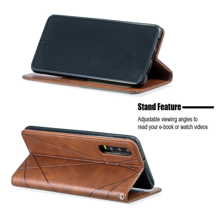 Rhombus Texture Horizontal Flip Magnetic Leather Case with Holder & Card Slots For Huawei P30