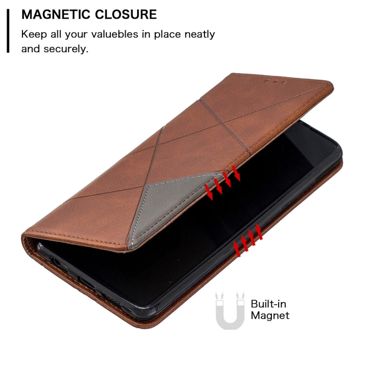 Rhombus Texture Horizontal Flip Magnetic Leather Case with Holder & Card Slots For Huawei P30